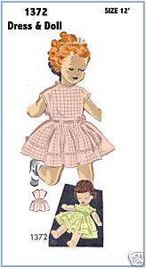 12 Little Girl Rag Sock doll pattern with her Dress  