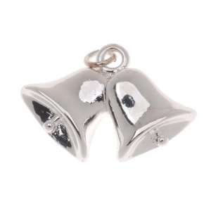  Silver Plated Holiday Or Wedding Bells Charm 15x26mm (1 