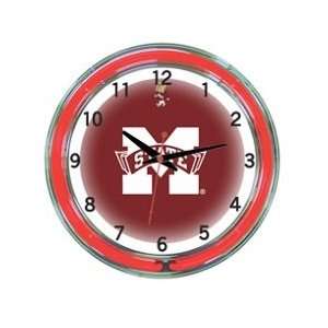  Mississippi State Bulldogs 18 Neon Wall Clock
