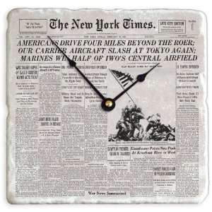 Your New York Times Front Page on Marble Clock 