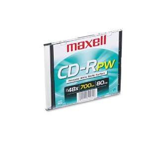  Maxell Products   Maxell   CD R Disc, 650MB/74min, 48x, w/Slim 