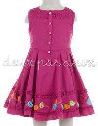 NWT Deux Par Deux Rasberry Rose Girls Summer Dress 5  