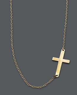 Studio Silver 18k Gold Over Sterling Silver Necklace, Sideways Cross 