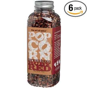 Urban Accents Premium Ruby Red Popcorn, 16 Ounce Bottles (Pack of 6 