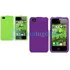 PURPLE+GREEN RUBBER COATED HARD CASE FOR iPhone 4 4S G IOS  