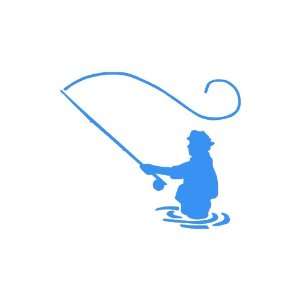   : Fly Fishing LIGHT BLUE Vinyl window decal sticker: Office Products