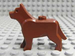 New! Lego Minifig Animal Pet Reddish BROWN DOG / wolf  