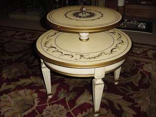 FRENCH FLORENTINE HOLLYWOOD REGENCY 2 TIER ACCENT TABLE  