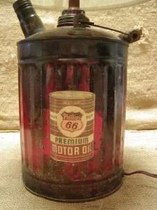 Vintage Gas Can Lamp  Phillips 66 Gasoline Auto Station Oil Antique 