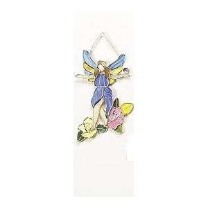  Stain Glass Fairy on Roses Wall Plaque Suncatcher Patio 