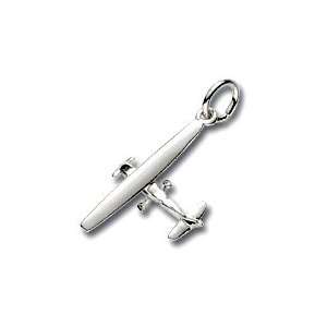  Rembrandt Charms Cessna Charm, 14K White Gold Jewelry