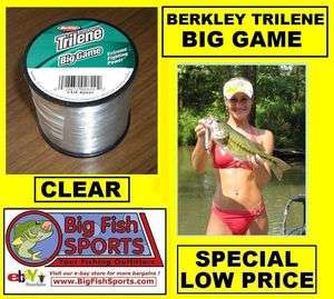 BERKLEY BIG GAME MONO Fishing Line 1/4LB SPOOL CLEAR ANY SIZE!  