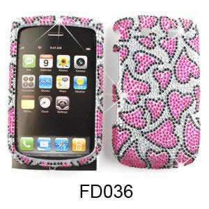 CELL PHONE CASE COVER FOR BLACKBERRY TORCH 9800 RHINESTONES PINK 