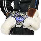 blue sling pet dog satin travel carrier bag 4 sizes