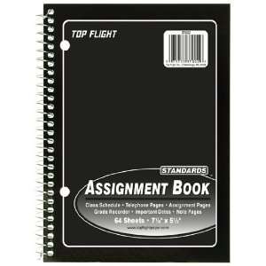 : Top Flight Assignment Book, Side Wire, 7.5 x 5.5 Inches, 64 Sheets 