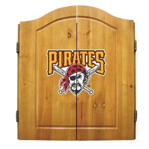   Dart Board Cabinet Set (w/ darts & flights): Sports & Outdoors