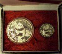 China 1987 PANDA Proof Set 2 pcs. Silver coins (10 + 50 Yuan) Box 