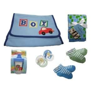 Baby BOY Gift Tote Diaper Bag, Includes: Handy Burpems The Ultimate 