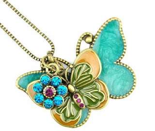 H4315 New Fashion Jewelry Womens Retro Butterfly Pendant Long 