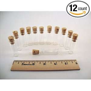 Cork Stoppered Glass Vials, 1 Dram, Pack of 12  Industrial 
