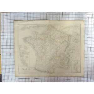  : MACPHERSON ANTIQUE MAP c1870 FRANCE CORSICA BOURBON: Home & Kitchen