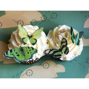  Butterflies ©   Small Green Set of 24   Cake and Cupcake Toppers 
