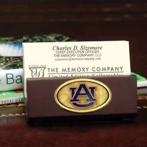    Auburn Tigers Wooden Business Card Holder