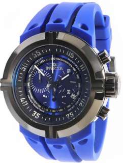   Mens Black Stainless Steel Force Quartz Chronograph Blue Strap Watch