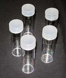 20 Clear Round Plastic Coin Tubes for Pennies  