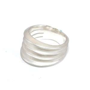   Unique Designer Inspired Solid Strand Wide Band Sterling Silver Ring