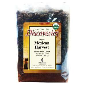 First Colony Organic Whole Bean Coffee, Mexican Harvest, 24 Ounce