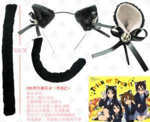 Black Plus Cats Tail Ears w/ Bell Costumes Cosplay New  