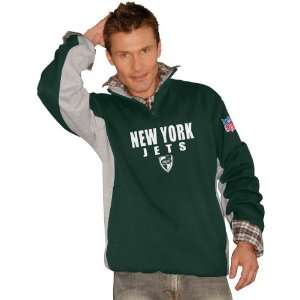  G III New York Jets Mens Quarter Zip Fleece Pullover 
