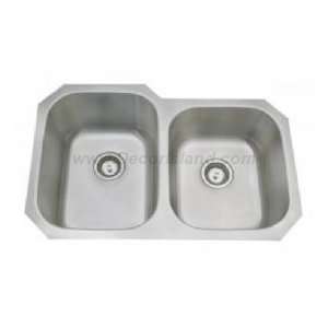 Amerisink Undermount Double Bowl Kitchen Sink W/ Small Right Bowl AS 