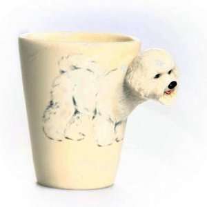  Bichon Frise Sculpted Ceramic Dog Coffee Mug: Home 
