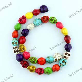 Mixed Color Howlite Turquoise Gemstone Skull or Freeform Loose Beads 