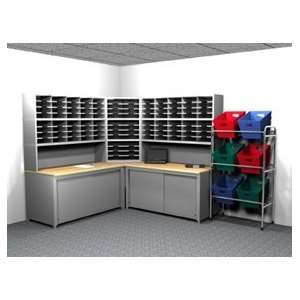  Compact L shaped Mail Center with 104 Adjustable Pockets 