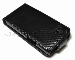   Carbon fiber flip Leather case Holster for Samsung S8530 Wave 2  