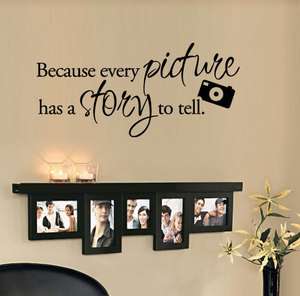 Because every picture has a story to tell. Vinyl Wall Quote Decal 
