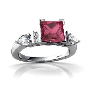   Gold Square Genuine Pink Tourmaline Engagement Ring Size 8.5 Jewelry