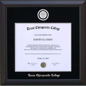  Texas Chiropractic Medallion Diploma Frame Sports 