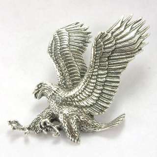 BIG NEW STERLING SILVER EAGLE FLYBIRD PENDANT NECKLACE  