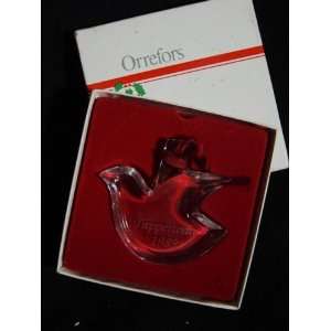 Orrefors 1989 Tupperware Collectible Crystal Dove Christmas Ornament 