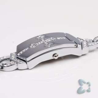 Lady Woman Quartz Crystal Bracelet Bangle Watch Gift E  