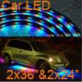 4x RGB Under Car LED Lamp Strip Neon Lights Kit Control  