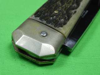 French France INOX ISSARD Huge Stag Lock back Folding Pocket Knife 