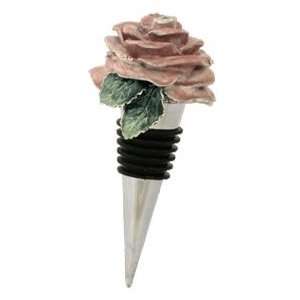  3 Hand Painted Rose Winestopper By Quest Gifts Kitchen 
