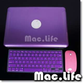 METALLIC Case for Macbook White 13 + Key Skin +Mouse  