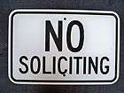 Metal Brass No Soliciting Sign w adhesive no stickers  