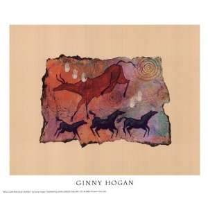  Wild Cow And Blue Horses by Ginny Hogan 11x10 Toys 